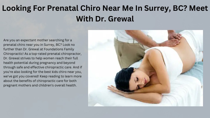 looking for prenatal chiro near me in surrey