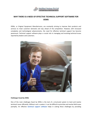 why there is a need of effective technical