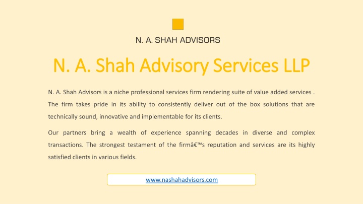 n a shah advisory services llp