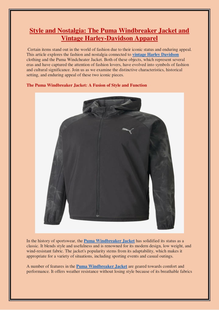 style and nostalgia the puma windbreaker jacket