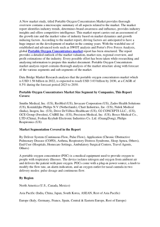 a new market study titled portable oxygen