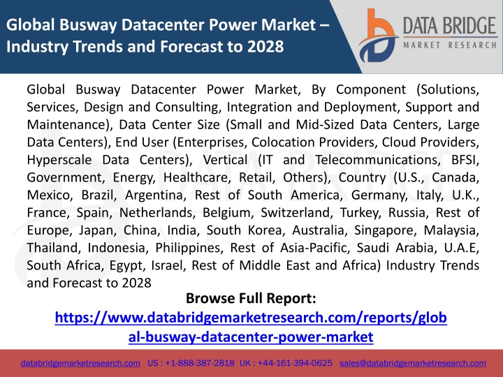 global busway datacenter power market industry
