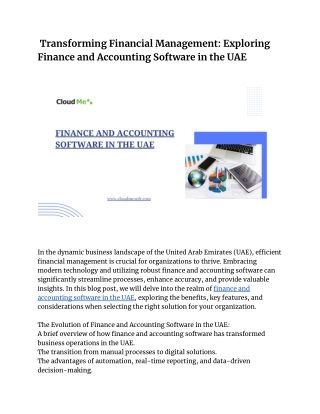 transforming financial management exploring