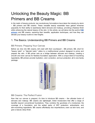 Unlocking the Beauty Magic_ BB Primers and BB Creams