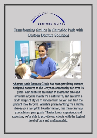 Transforming Smiles in Chirnside Park with Custom Denture Solutions