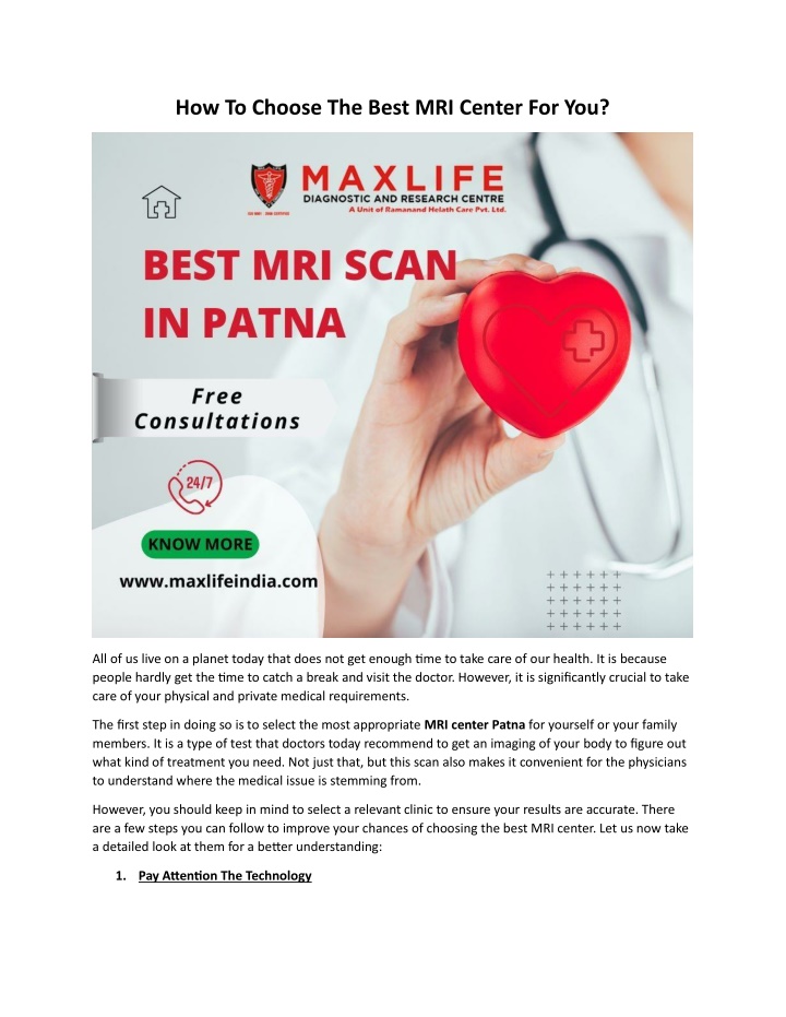 how to choose the best mri center for you