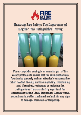Ensuring Fire Safety