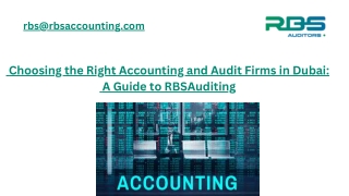 Choosing the Right Accounting and Audit Firms in Dubai A Guide to RBSAuditing