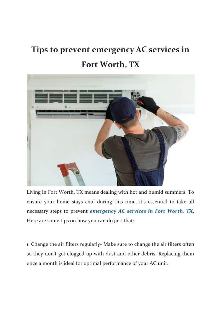tips to prevent emergency ac services in