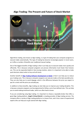 Algo Trading The Present and Future of Stock Market