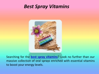 Best Spray Vitamins