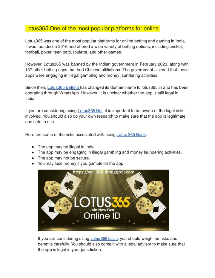 lotus365 one of the most popular platforms