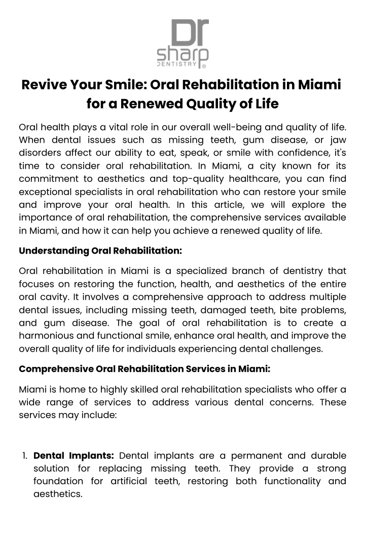 revive your smile oral rehabilitation in miami