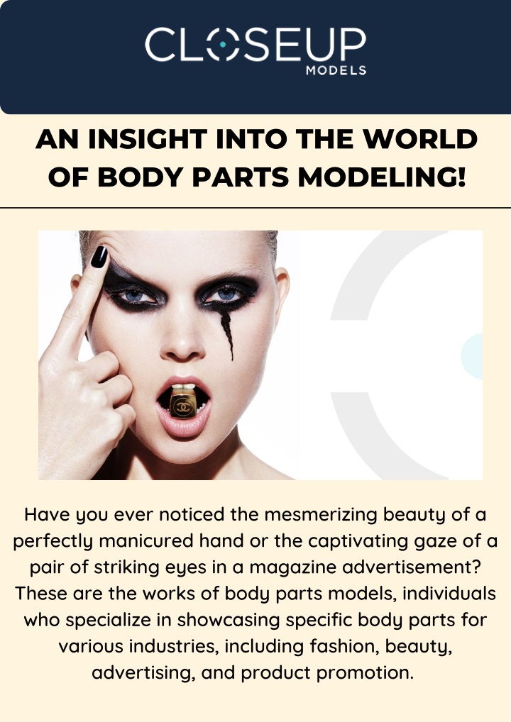 an insight into the world of body parts modeling