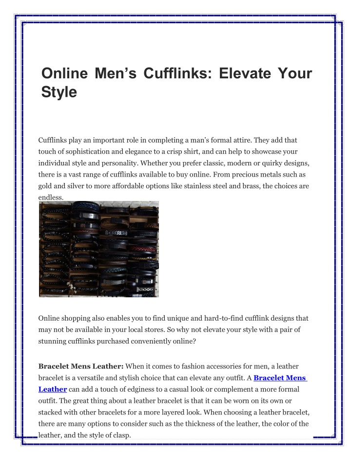 online men s cufflinks elevate your style