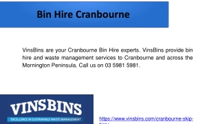 Skip Bin Hire Cranbourne | VinsBins