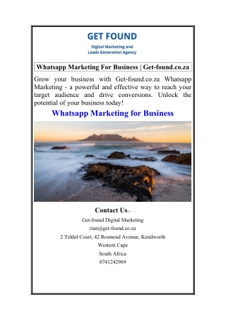 Whatsapp Marketing For Business  Get-found.co.za