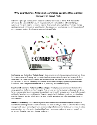 why your business needs an e commerce website