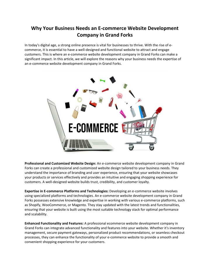why your business needs an e commerce website