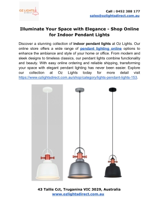 Illuminate Your Space with Elegance - Shop Online for Indoor Pendant Lights