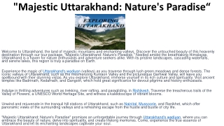 Majestic Uttarakhand