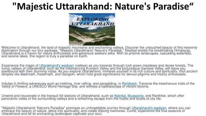 majestic uttarakhand nature s paradise