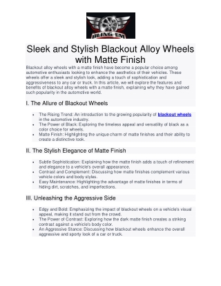 Sleek and Stylish Blackout Alloy Wheels with Matte Finish