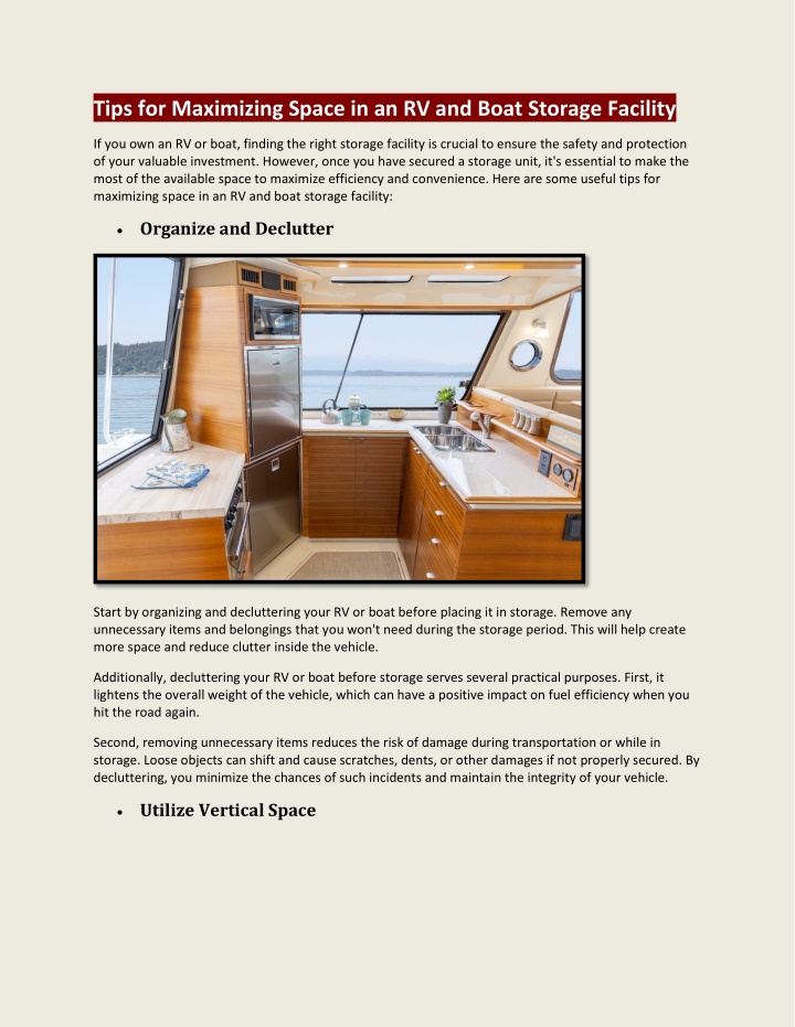 tips for maximizing space in an rv and boat