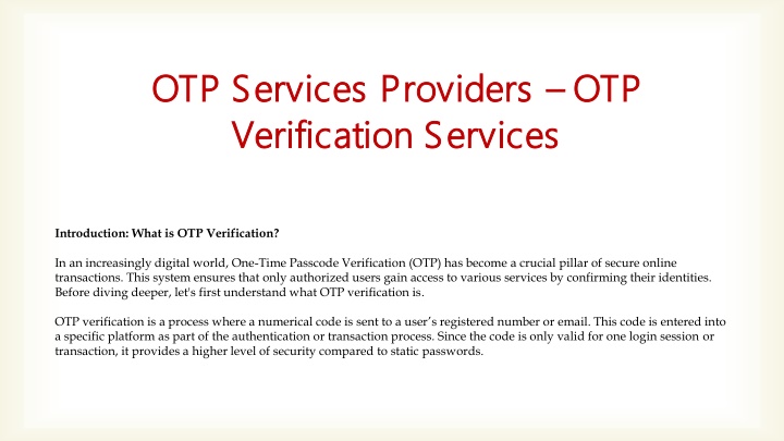 otp services providers otp services providers