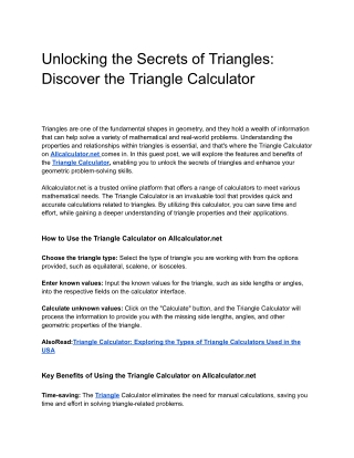 unlocking the secrets of triangles discover