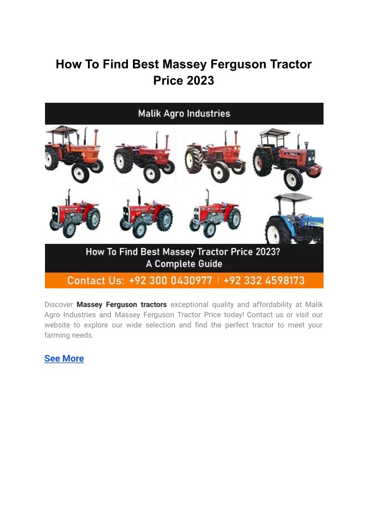 how to find best massey ferguson tractor price