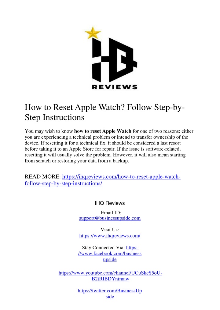 how to reset apple watch follow step by step