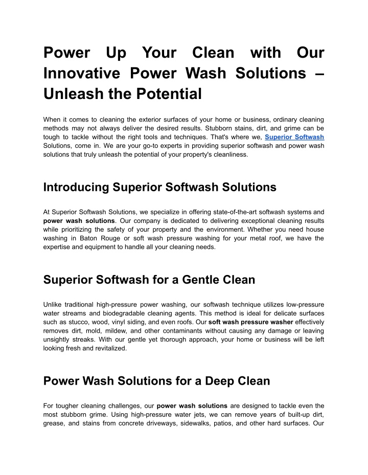 power innovative power wash solutions unleash