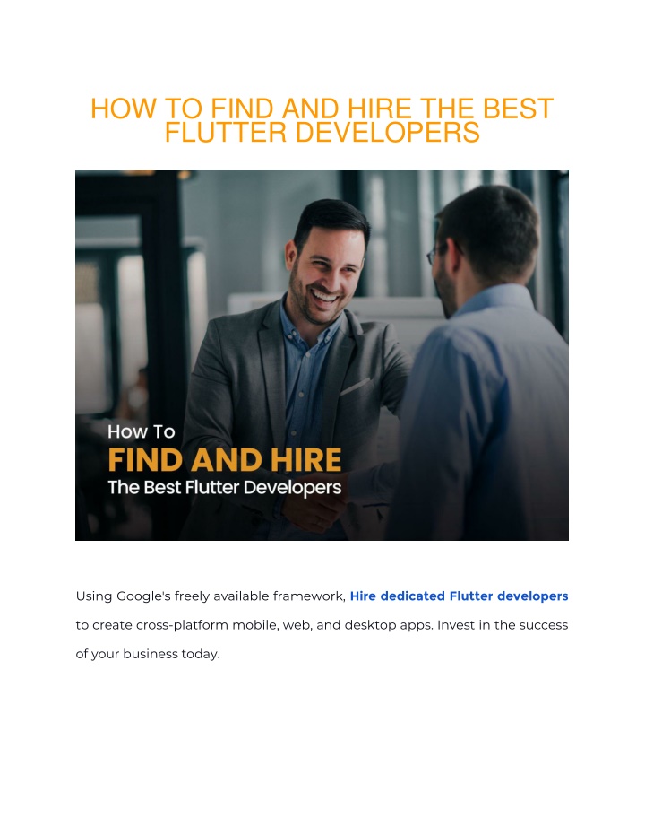 how to find and hire the best flutter developers