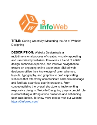 Coding Creativity: Mastering the Art of Website Designing