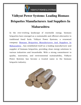 Biomass Briquettes Manufacturers and Suppliers in Maharashtra Call-09967457782