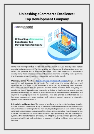 unleashing ecommerce excellence top development