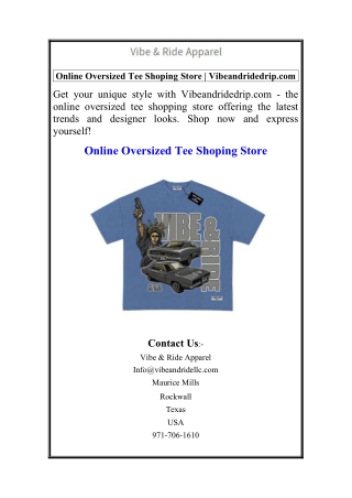 Online Oversized Tee Shoping Store  Vibeandridedrip.com