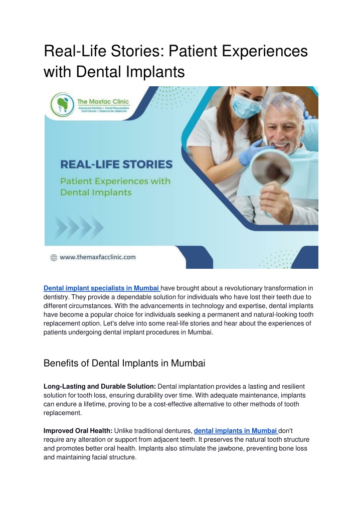 real life stories patient experiences with dental implants