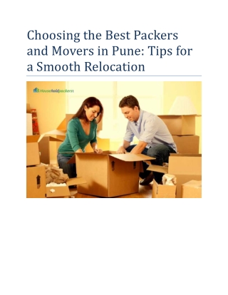 choosing the best packers and movers in pune tips