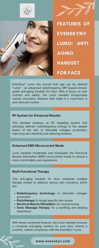 Features of EvenSkyn® Lumo: Anti-aging handset for face