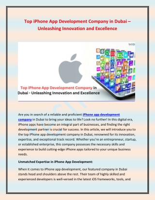 top iphone app development company in dubai