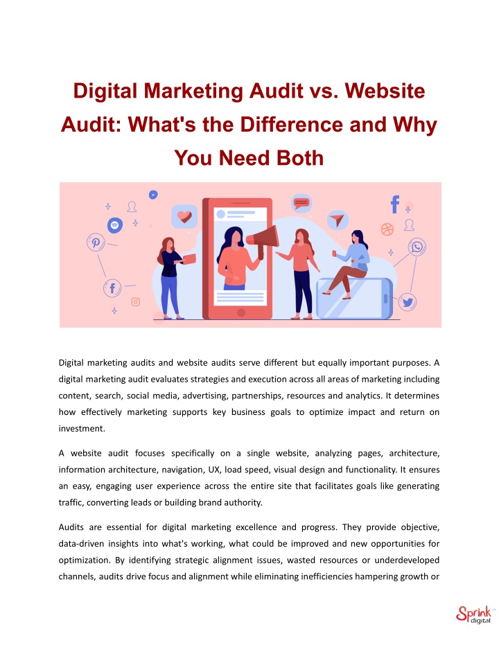digital marketing audit vs website audit what