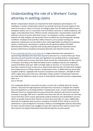understanding the role of a workers comp