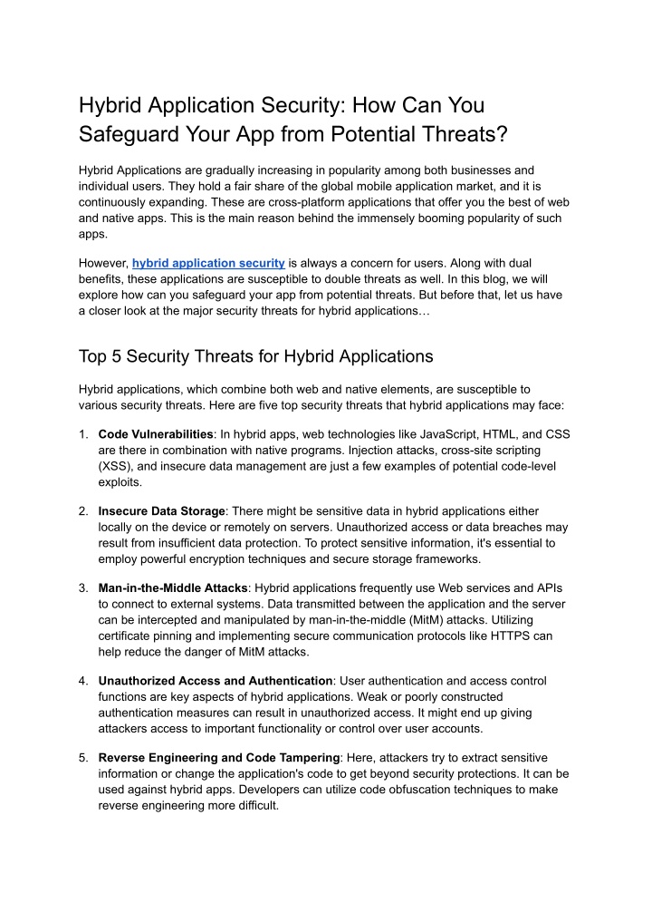 hybrid application security how can you safeguard