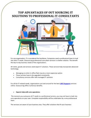 Top Advantages Of Out Sourcing IT Solutions To Professional IT-Consultants