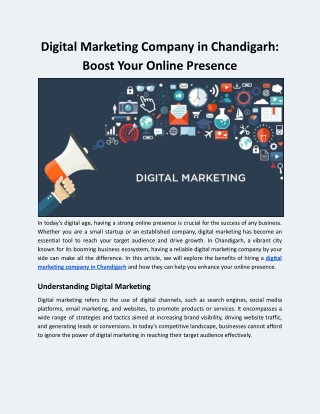 Digital Marketing Company in Chandigarh: Boost Your Online Presence