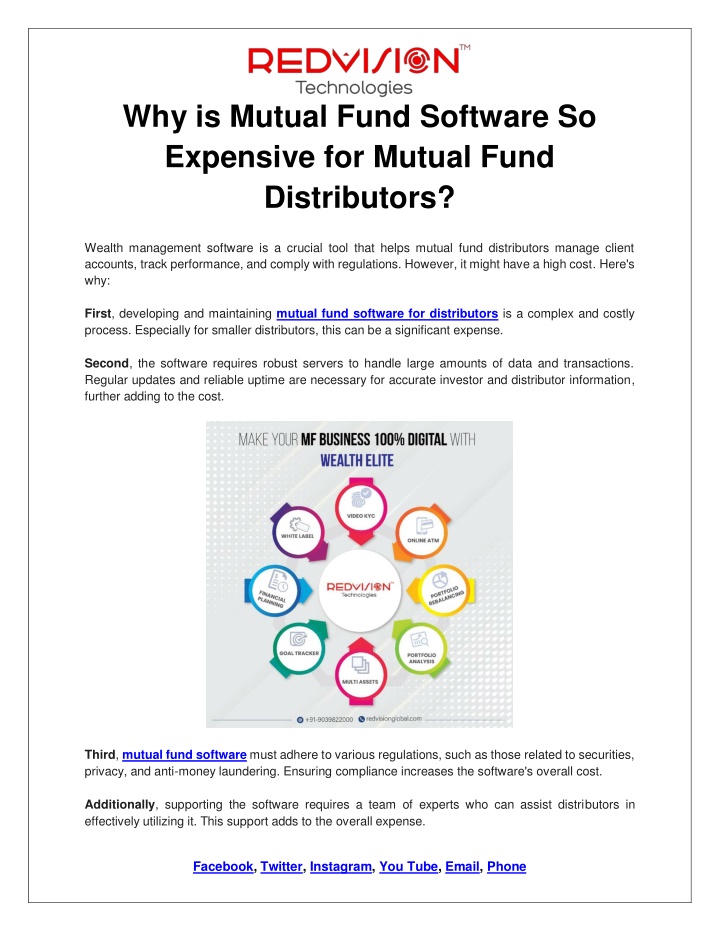 why is mutual fund software so expensive