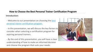 How to Choose the Best Personal Trainer Certification Program