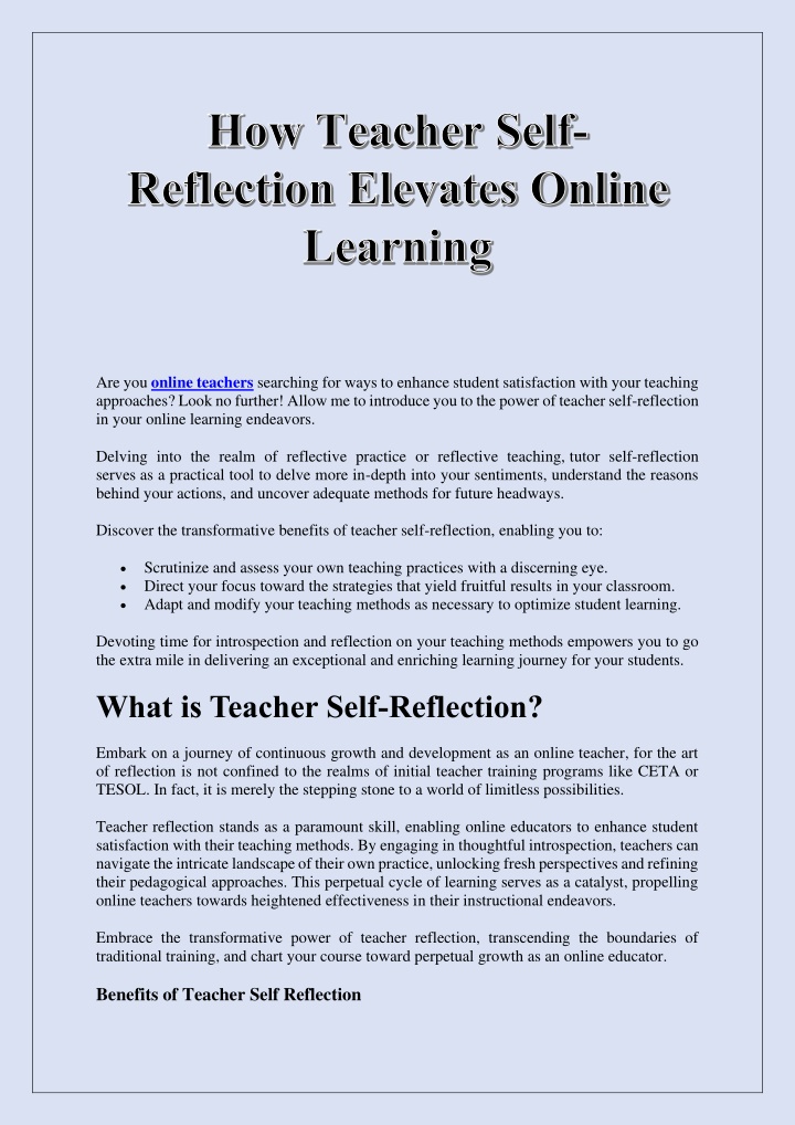 are you online teachers searching for ways